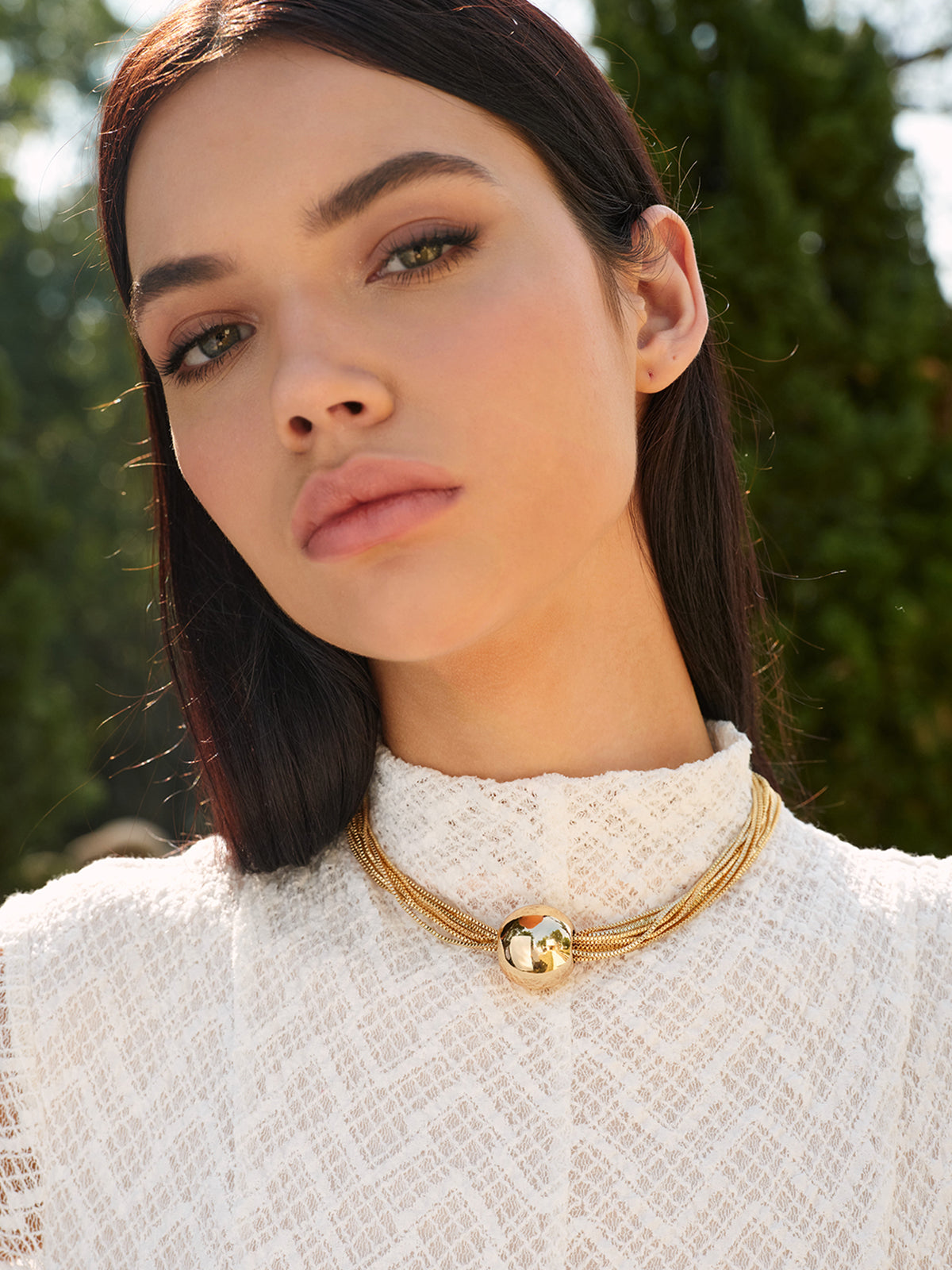 Elegant multi-ketting ketting met glanzende bolletjes