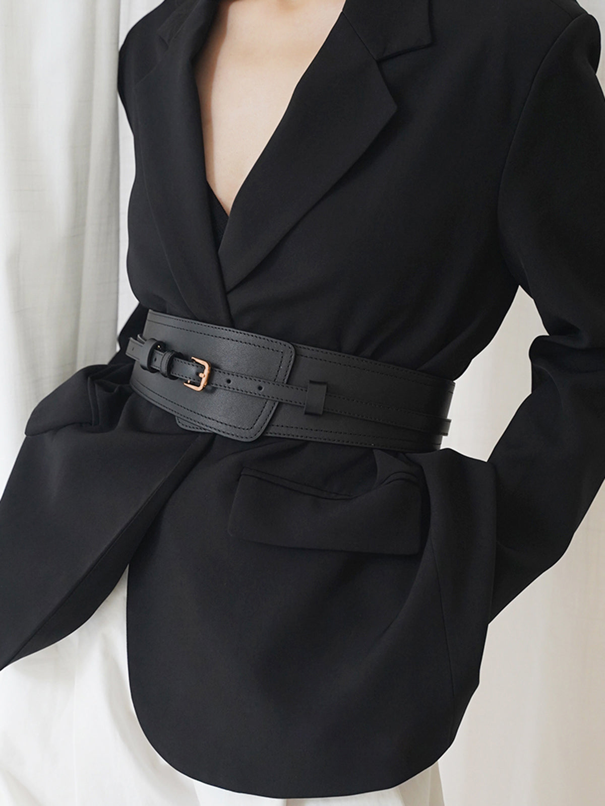 Oversized tweezersriem van runderhuid voor een gedurfde uitstraling