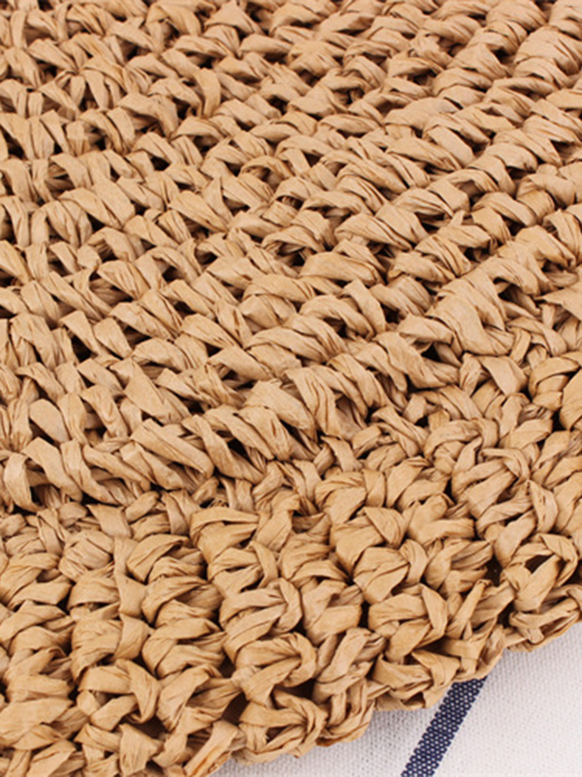 Chic Gehaakte Ronde Stro Tote Tas