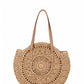 Chic Gehaakte Ronde Stro Tote Tas
