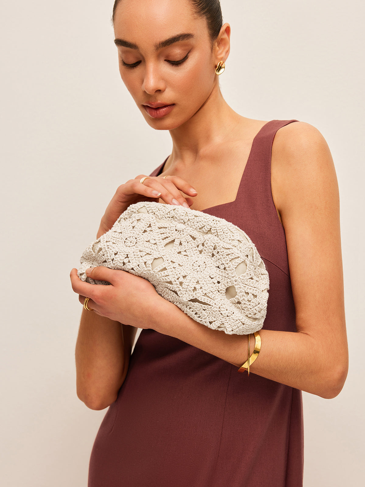 Elegante Gehaakte Kant Clutch Tas