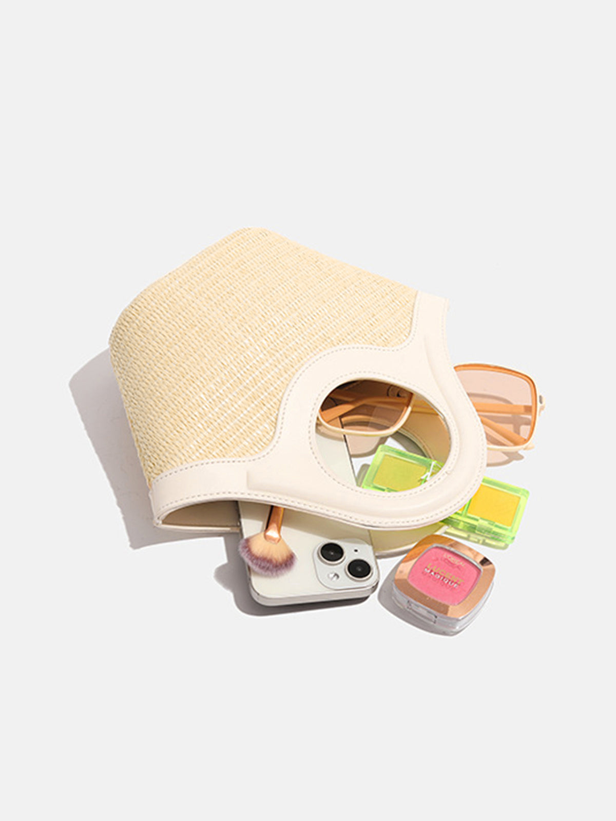 Elegante Ivoor Kleiringtas met Chic Snoerontwerp