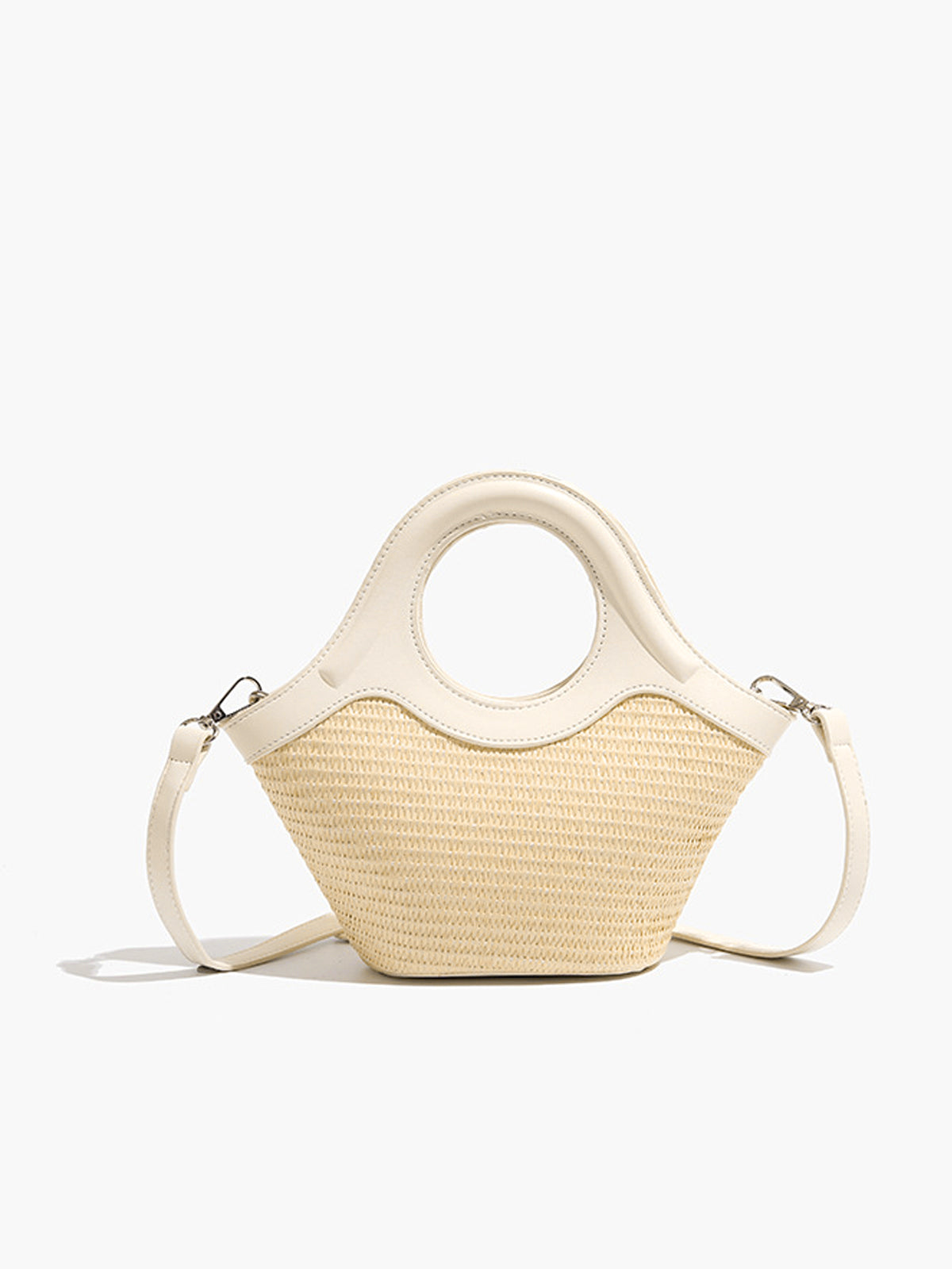 Elegante Ivoor Kleiringtas met Chic Snoerontwerp