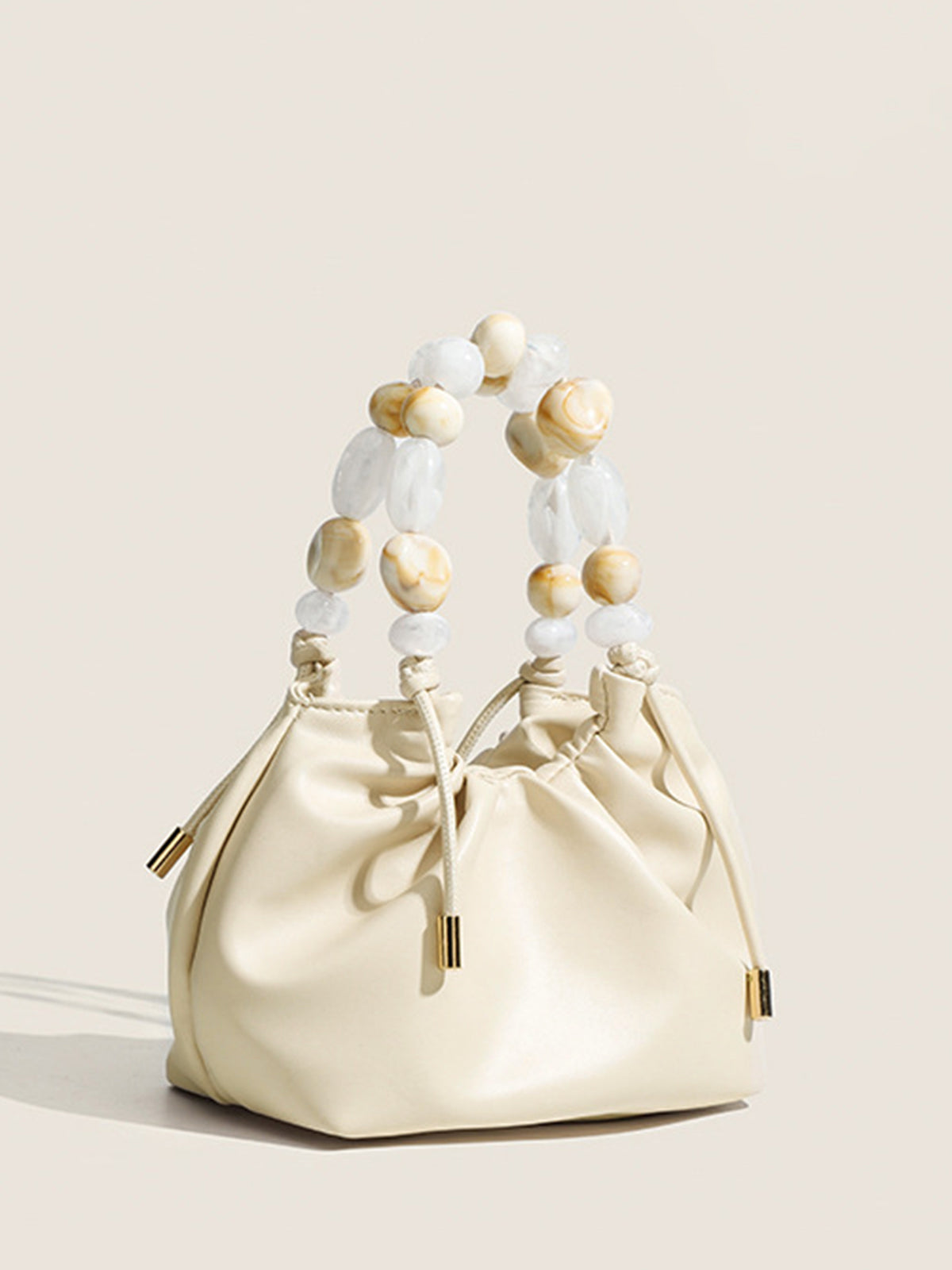 Chique Pastel Kralen Hobo Tas met Stijlvolle Handgreep