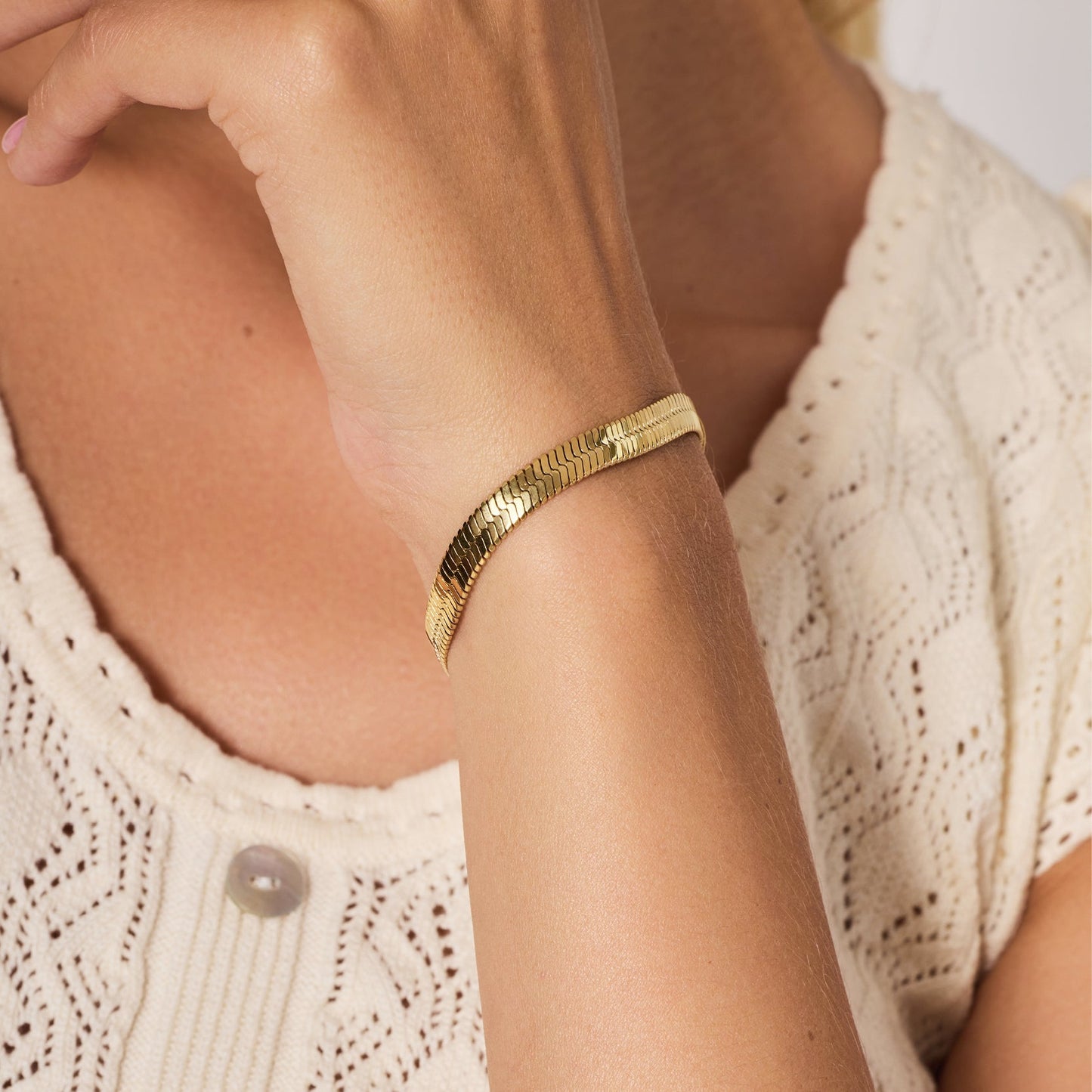 Stijlvolle armband met draaiende schakel van roestvrij staal