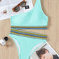 Trendy een- schouder bikini-ensemble voor dames