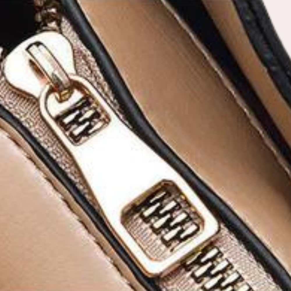 Luxe Dameshandtas – Schoudertas in Beige & Wit met Gouden Details