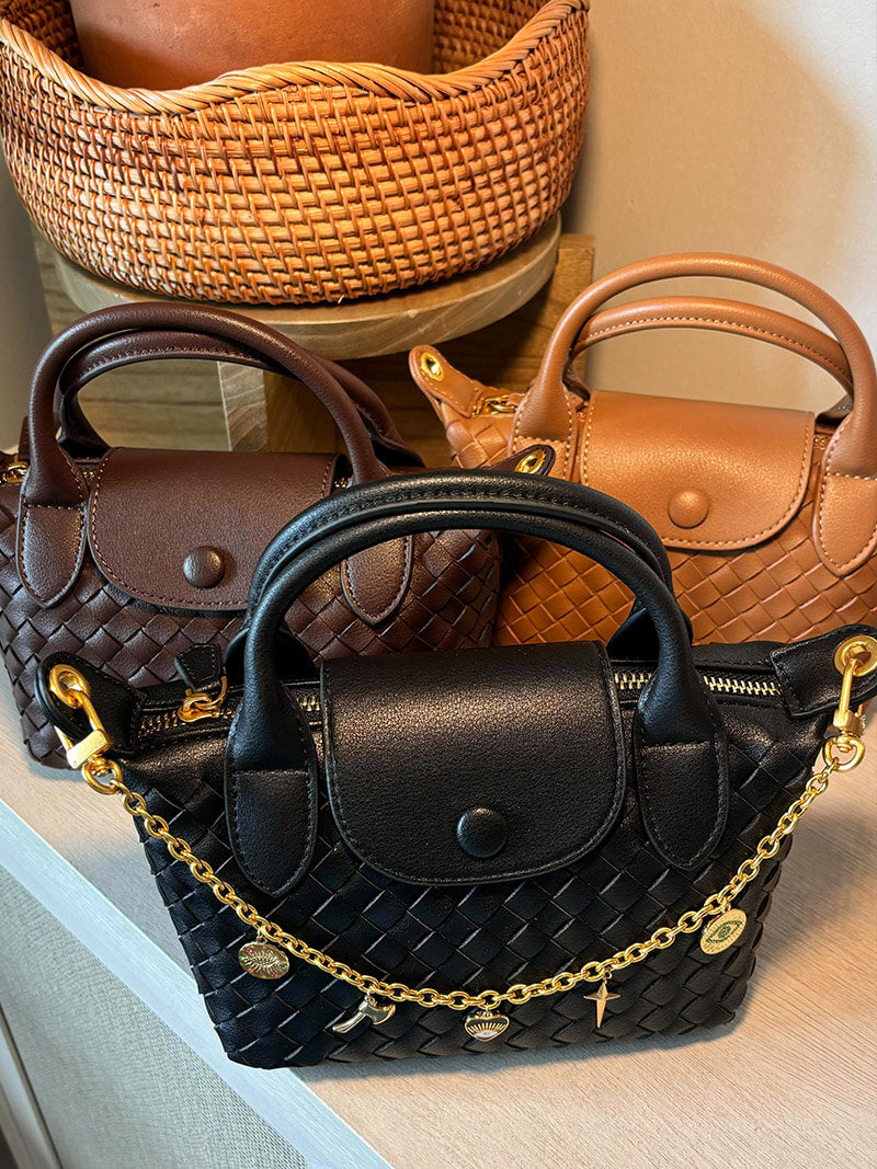 Elegante gevlochten mini-tas voor stijl en functionaliteit