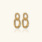 Goudkleurige oorbellen met dubbele ketting en textuur – Bianca