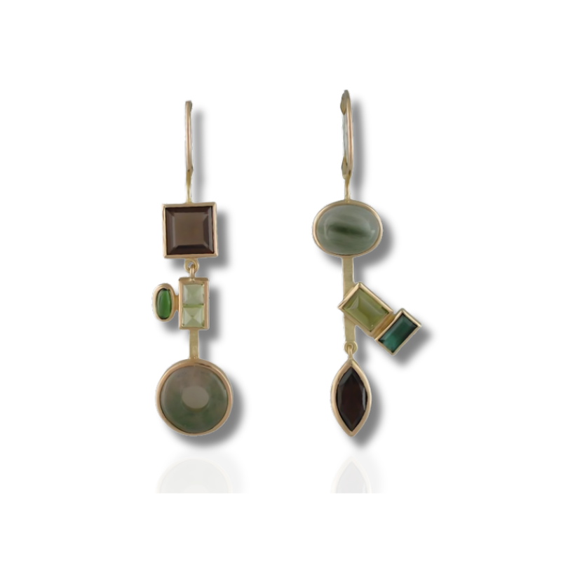 Elegante Druppel Oorbellen met Levendige Kleurrijke Stenen - Ire