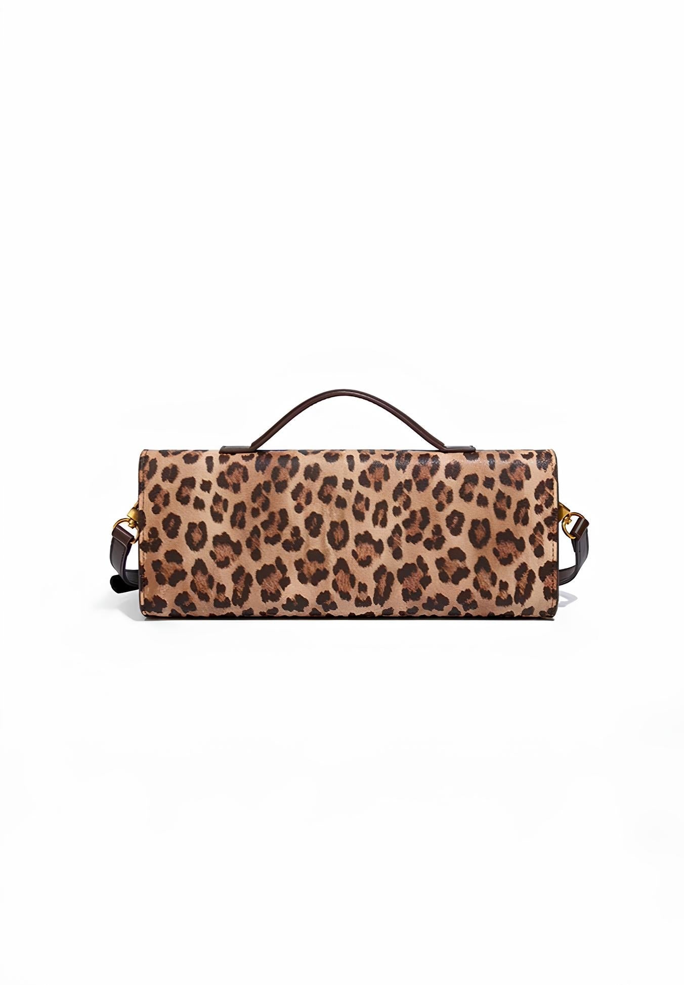 Luipaardprint Pochette met Schouderband