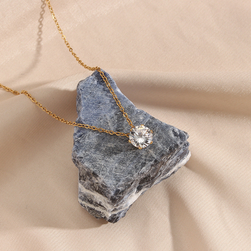 Elegante Gouden Ketting met prachtige solitaire voor een uitzonderlijke stijl