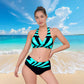 Dames Bikini-sets – Halterneck Top – Strepen Design – Comfortabele Steun – Ademend Stof