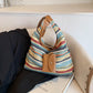 Shopper tas met geweven raffia en tasdetail - Martina