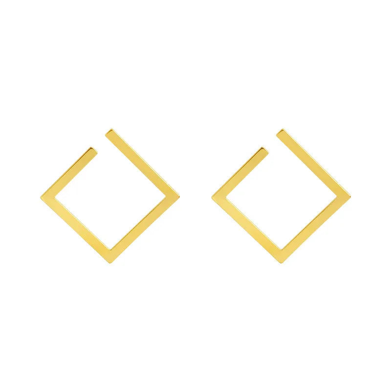 Geometrische Vorm Oorbellen in Goud & Zilver Extravagante Look