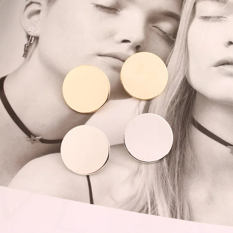 Vlakke Schijf Oorbel met Spiegelafwerking