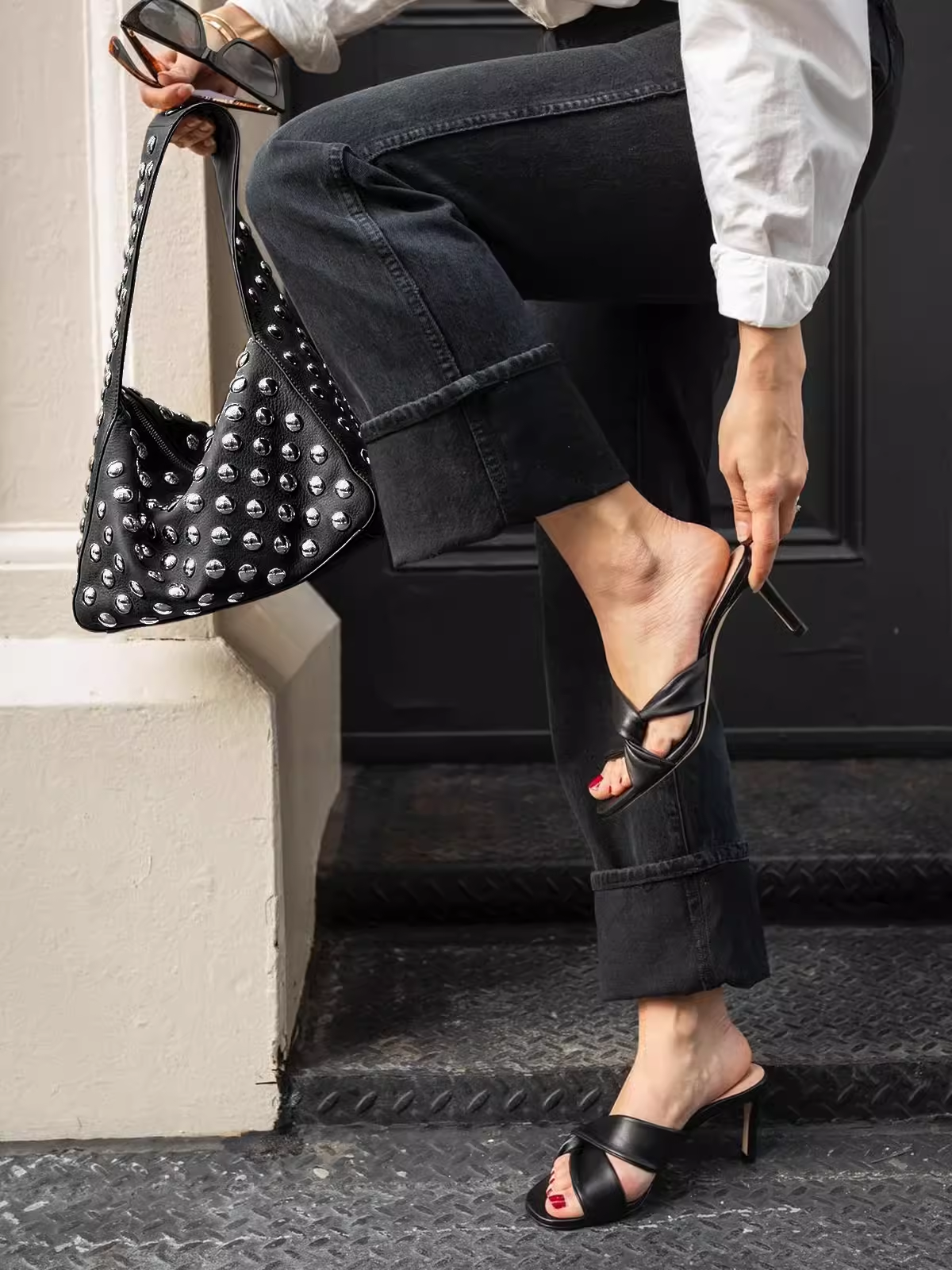 Dottie Zwarte Schoudertas Elegant en Modieus