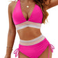 Dames Bikini Set - Hoog Taille Corrigerend Bottom - Verstelbaar Driehoek Bovenstuk