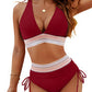 Dames Bikini Set - Hoog Taille Corrigerend Bottom - Verstelbaar Driehoek Bovenstuk