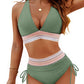 Dames Bikini Set - Hoog Taille Corrigerend Bottom - Verstelbaar Driehoek Bovenstuk