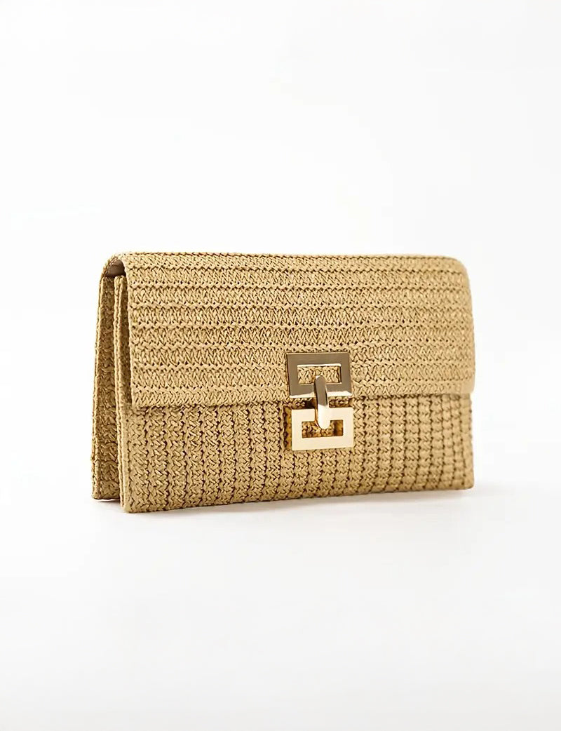 Chic geweven raffia strozak voor stijlvolle gelegenheden