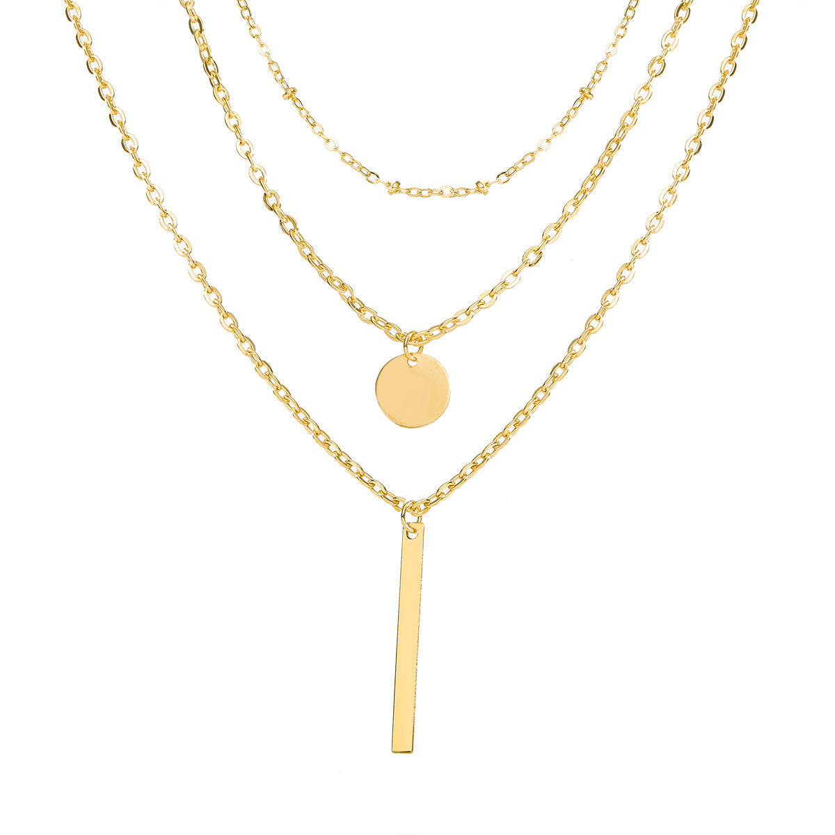 Gouden Driedelige Ketting - Elegante Sabrina Accessoire