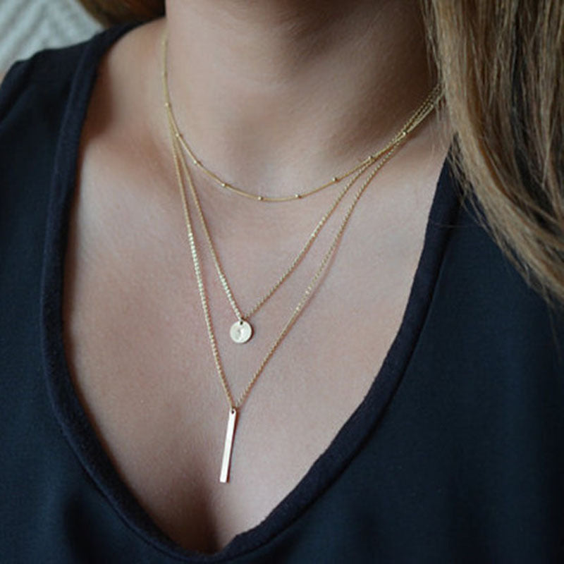 Gouden Driedelige Ketting - Elegante Sabrina Accessoire