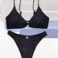 Micro gebreide textuurbikini ensemble met push-up voor dames high-end