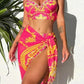 Boho Hoog Taille Bikini Set voor Vrouwen met Cover-up Vel̃