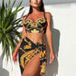 Boho Hoog Taille Bikini Set voor Vrouwen met Cover-up Vel̃