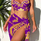 Boho Hoog Taille Bikini Set voor Vrouwen met Cover-up Vel̃