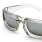 Transparante Rechte Zonnebril Unisex – Modieuze Zilverkleurige Look