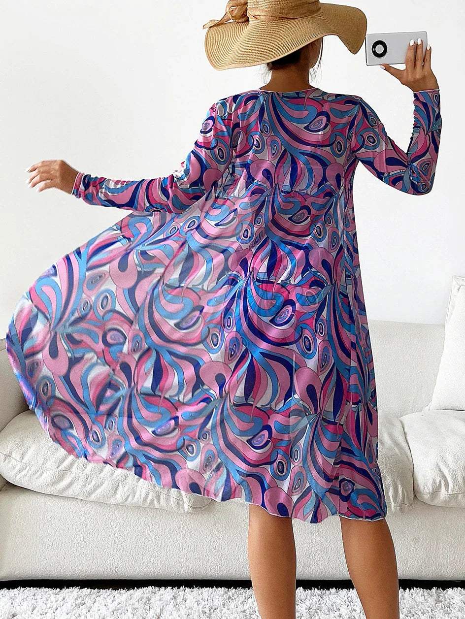 3-delige badpak voor dames - Transparante lange cardigan, getailleerd bikini top en high-waist short