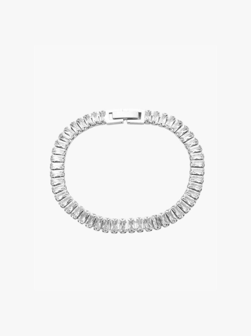 Elegante Tennis Armband Baguette met Glanzende Edelstenen