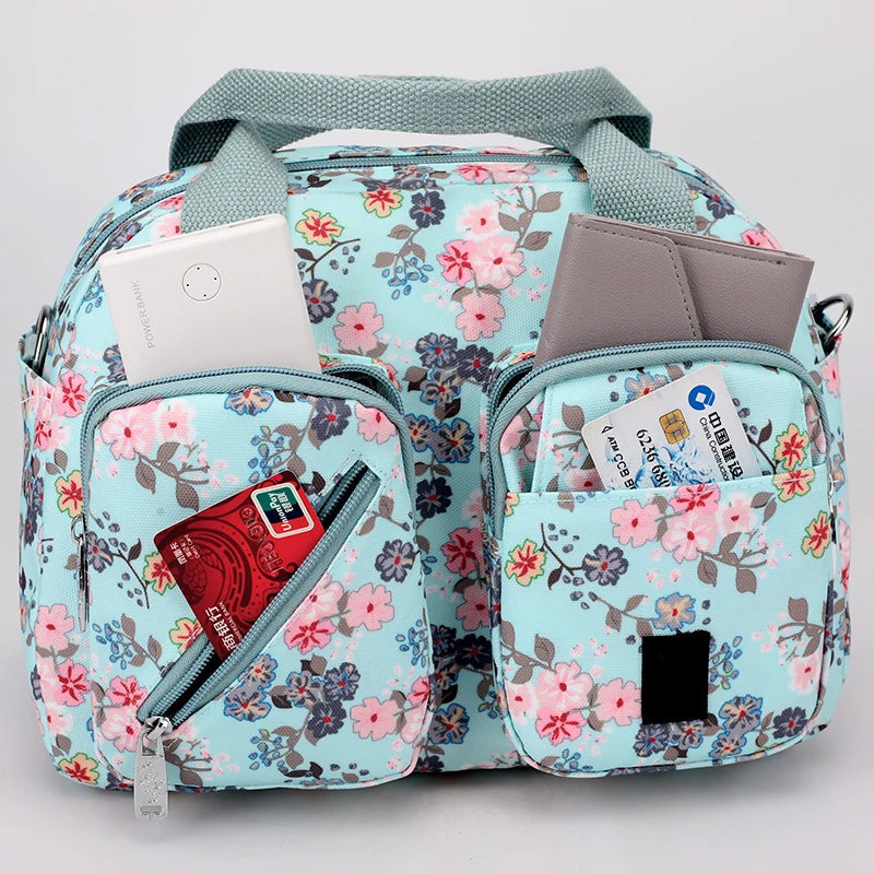 Damesschoudertas met meerdere vakken bloemenprint - Elora