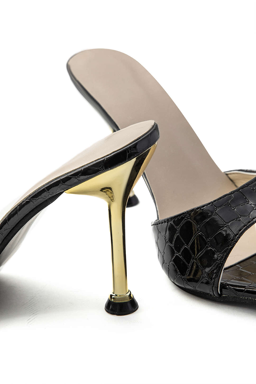 Puntige Enkellaars Sandalen Met Hoge Hakken Zonder Enkelband