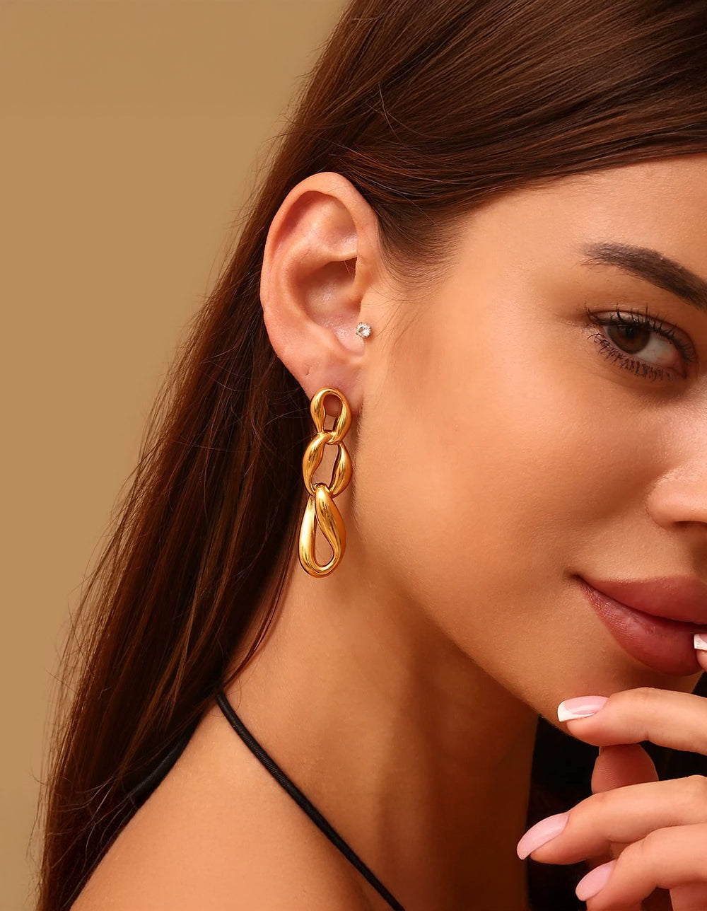 Elegante Vloeibare Ketting Oorbellen voor een Stijlvolle Look