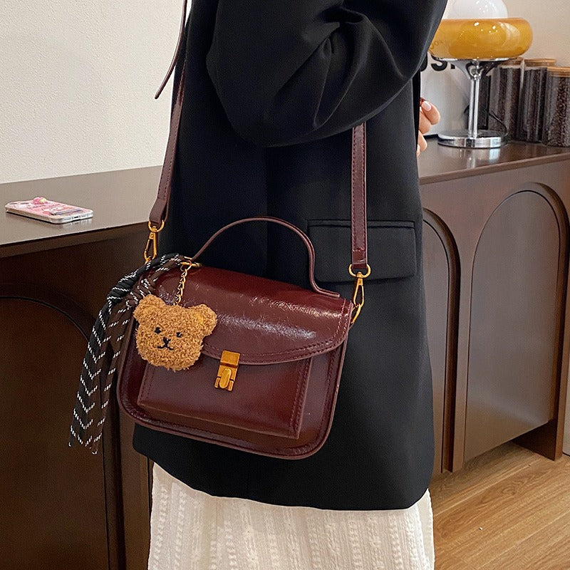 Schoudertas van synthetisch leer voor vrouwen met gestructureerd ontwerp - Manon