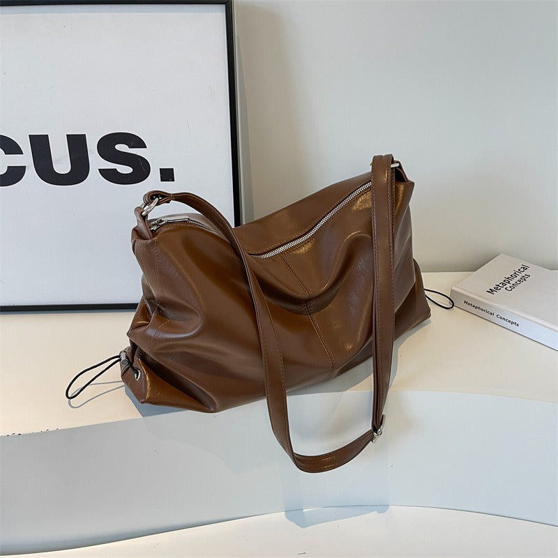 Lichte schoudertas met ledereffect voor dames - Léa