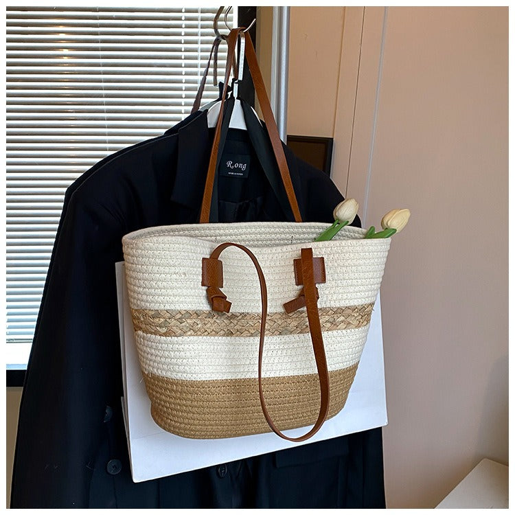 Gevlochten shopper-tas voor dames in zomerse stijl - Loretta