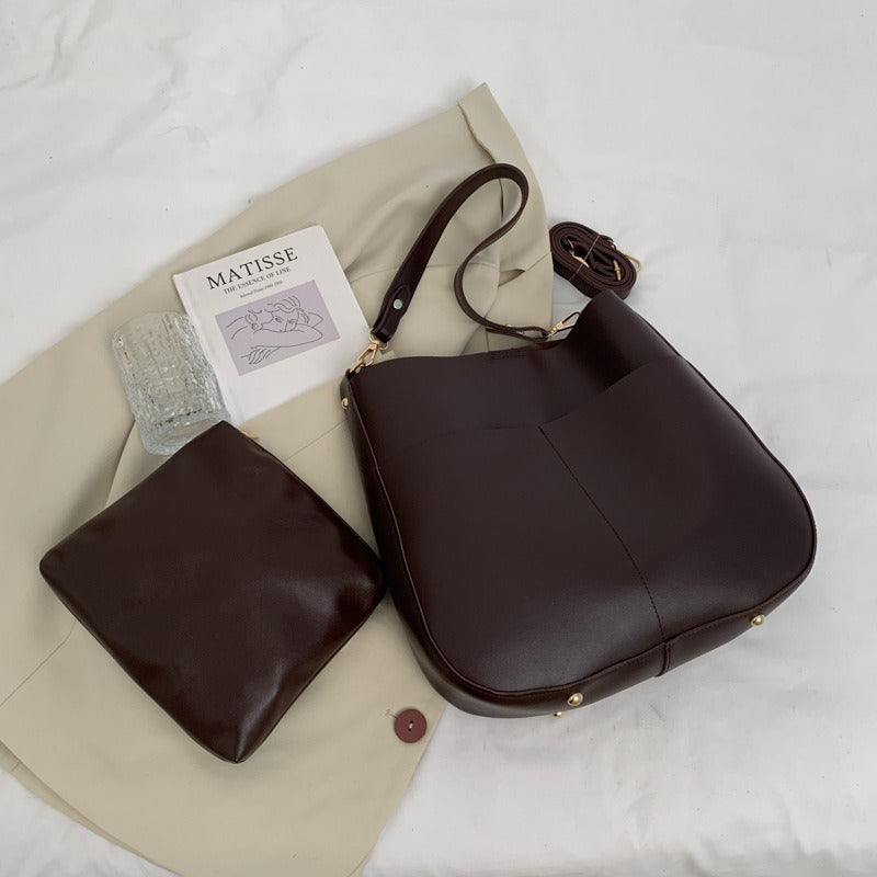 Minimalistische stijl schoudertas van synthetisch leer voor vrouwen - Teresa