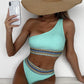 Trendy een- schouder bikini-ensemble voor dames